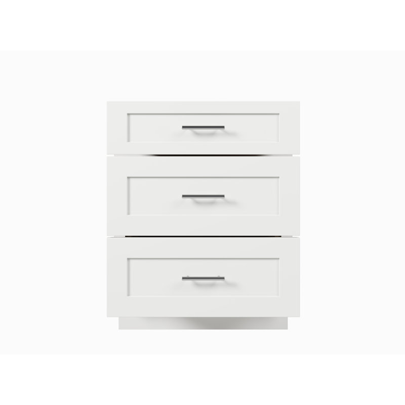 Disar 24'' Centre 3 Darwer Bathroom Cabinet (31-1/2'') Height), White