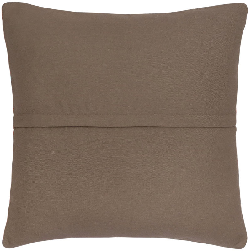Coussin en kilim Tribal Jolie, H 18 po x l 19 po, Rouge / beige / bleu