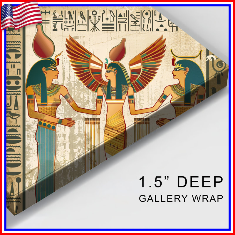 Décoration murale égyptienne sur toile égyptienne - Décoration murale culture en plusieurs tailles, 16 po x 20 po