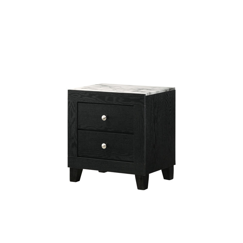 Table de chevet 2 tiroirs Modern White