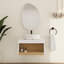 Meuble-lavabo mural 24 po avec lavabo en céramique moderne et tablette ouverte 24 po-130121661