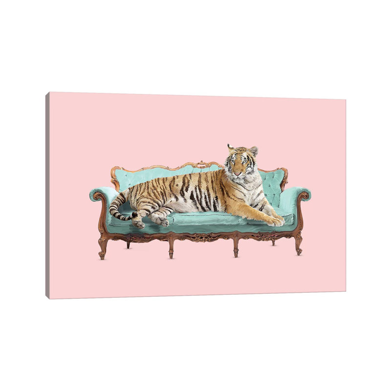 Lazy Tiger by Robert Farkas - Print on Canvas, 152.5 cm H x 101.5 cm W x 3.175 cm D, Wrapped Canvas