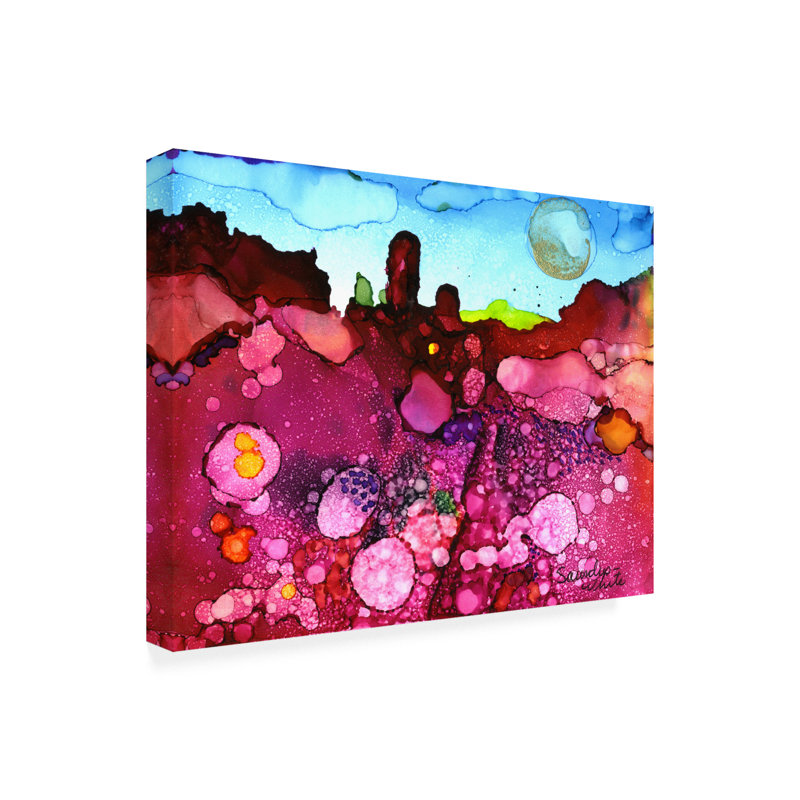 Fuschia Strata par Pat Saunders, reproduction d’art sur toile tendue, H 24 po x l 32 po x P 2 po