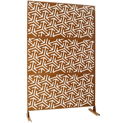 76" H 48" Privacy Fence - Metal, Brown Screen Versatile Use Outdoor