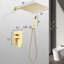 Pomme de douche murale 12 po - Laiton doré, buse autonettoyante pour une douche tranquille, fixation par tuyau standard américaine, superbe salle de bain,