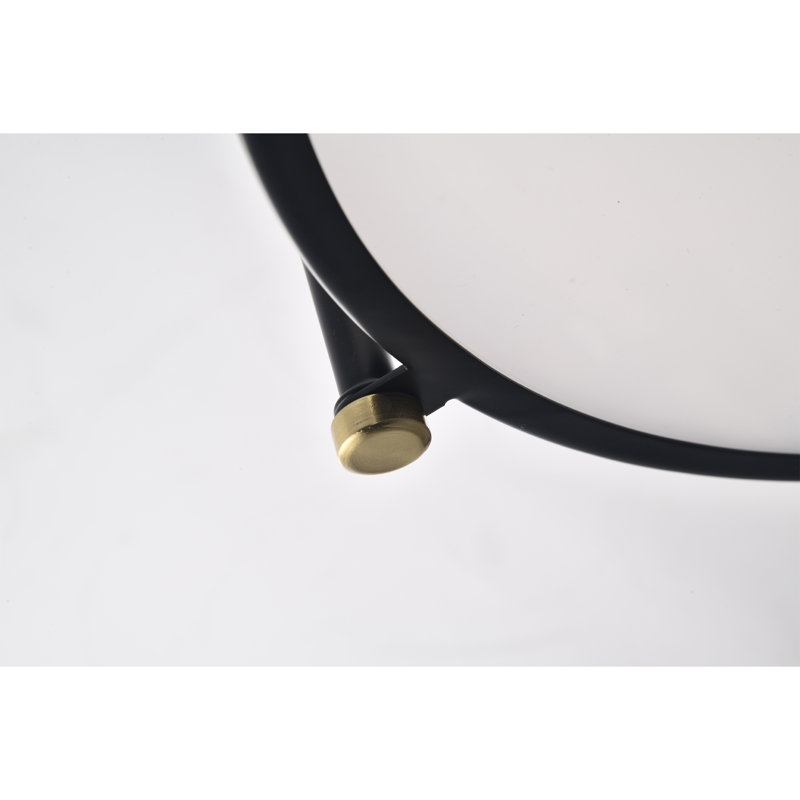 Matte Black 17.5" Contemporary Drum Pendant with Glass Diffuser
