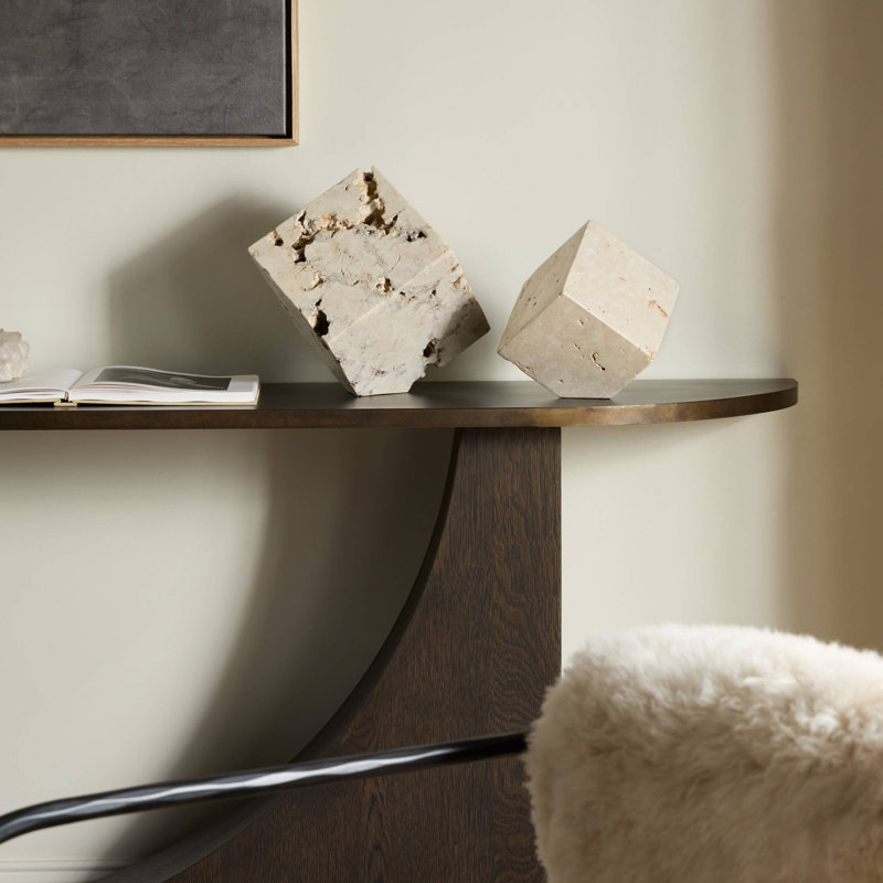 Travertine Cube Sculpture Set-Romano Fosse Travertine