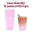 Gobelets de fête jetables en plastique rose transparent (35 cl) - 240 gobelets