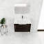 Meuble-lavabo moderne, 30 po, lavabo en résine, portes, fixation murale, lavabo rayé, portes à fermeture en douceur et poignée en métal anticorrosion, look, rayure, contreplaqué