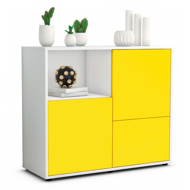 Powhattan 92cm Sideboard, White/Yellow