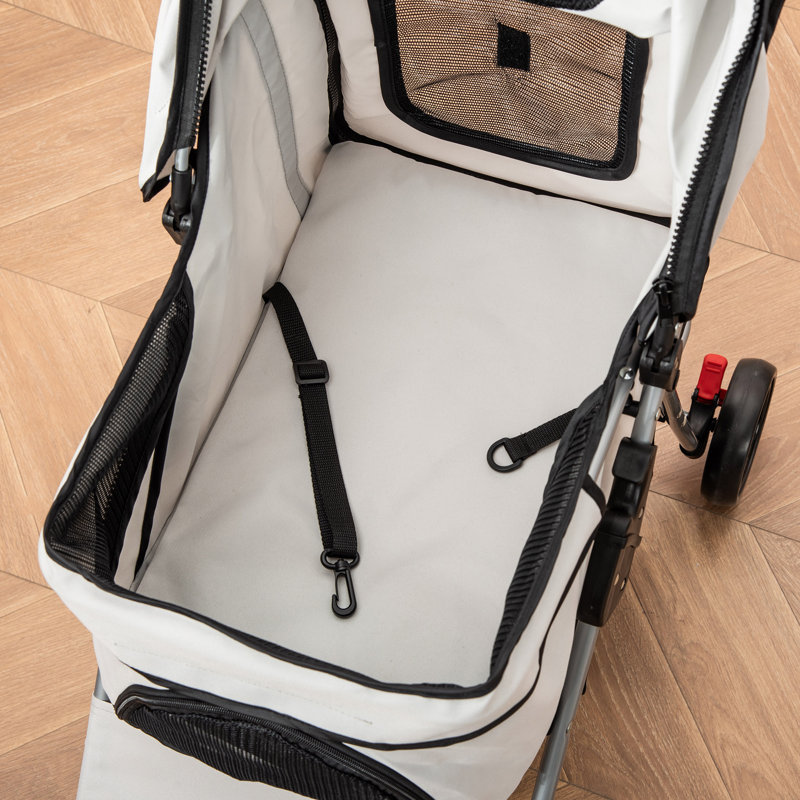 Poussette pliante avec support amovible, Gris