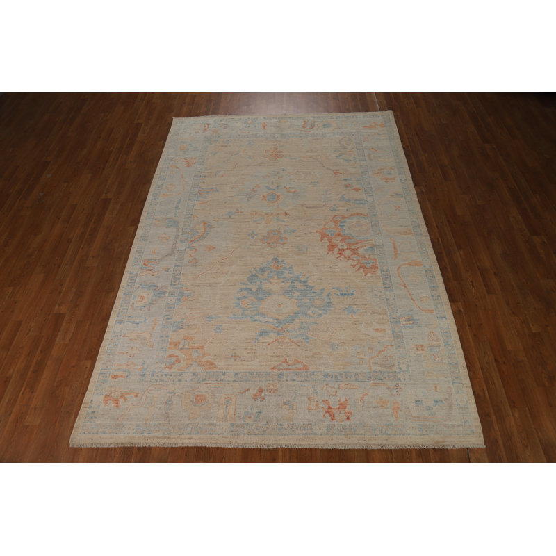 Vegetable Dye Oushak Turkish Area Rug 6x9