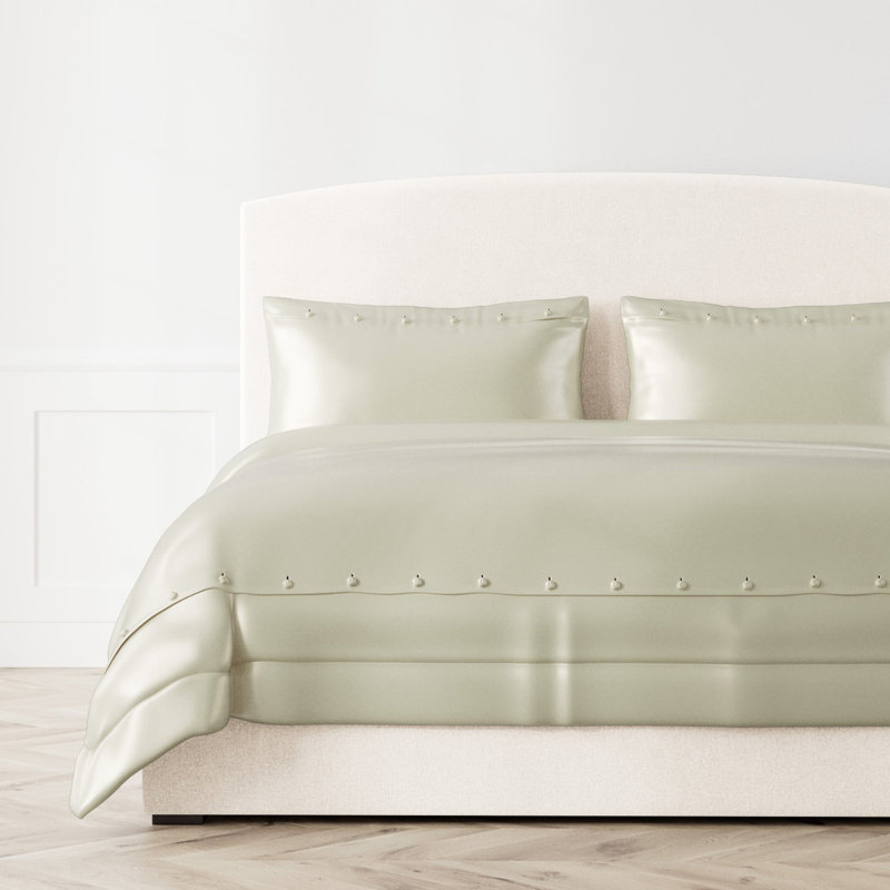 Charmeuse Duvet Cover, King Duvet Cover, Frost