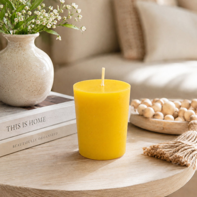 Bougie votive sans parfum Votive, Jaune, Ensemble de 12