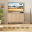 Buffet 55 po Seyla avec pieds en bois massif et 2 tablettes réglables, quatre portes cannelées courbées-697115580