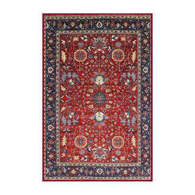 Tapis oriental rouge et bleu