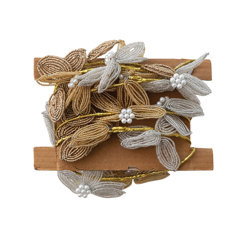 Handblown Glass Blooms Garland with Iron Wire