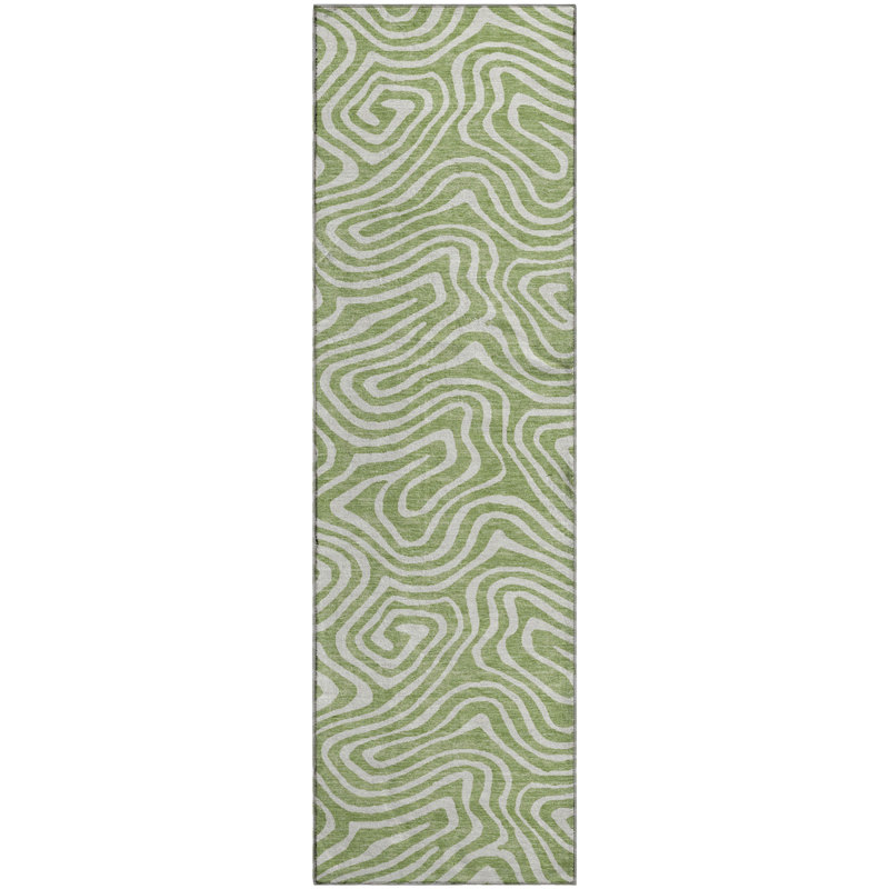 Premium Machine Washable Guada AMF1020 Swirls Rug, Runner 2'3" x 7'6"