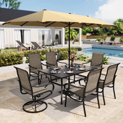 6-seat Patio Dining Set With Umbrella