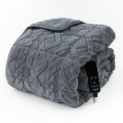 15 Lbs Heated Weighted Blanket for Adults, 60"x80", 10 Heat Settings, 1-9H Auto Shutoff, Milk Velvet Jacquard, Overheat Safety Protection
