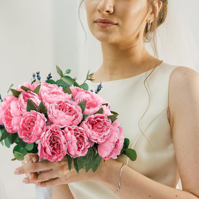 Peony Bundle Arrangement - 5pcs, Hot Pink