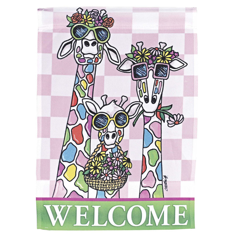 Drapeau Girafes Welcome 13 x 18