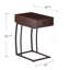 Table de bout, table d'appoint rectangulaire avec une prise USB