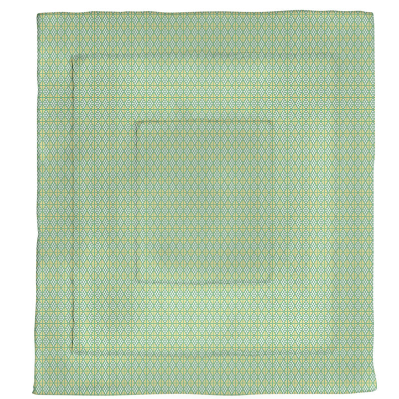 Édredon simple réversible Katelyn Elizabeth Diamonds, Édredon très grand, Vert / Jaune