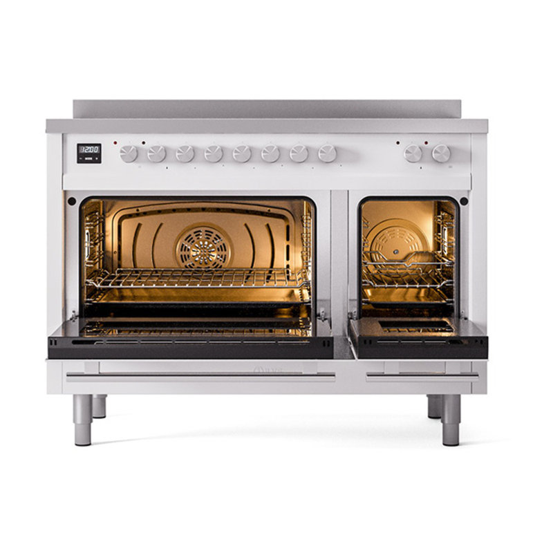 ILVE Professional Plus II Series 48 inch Induction Range with 6 Induction Elements (Glass Door), Stainless Steel