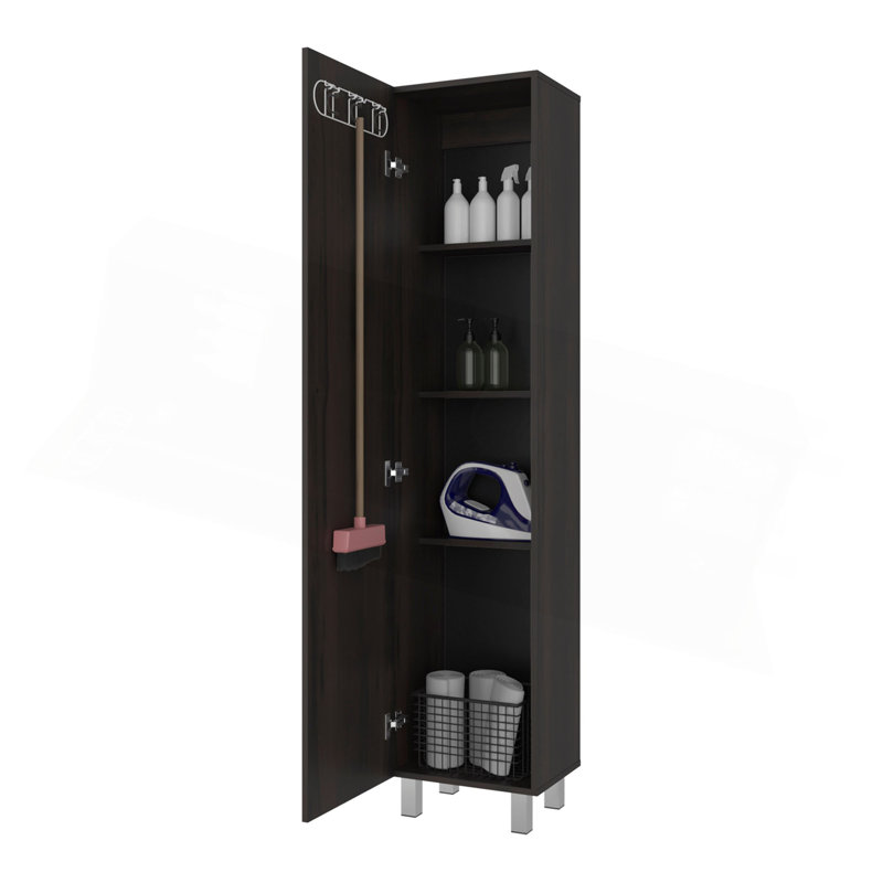 Storage Cabinet with Fixed Shelf, Walnut