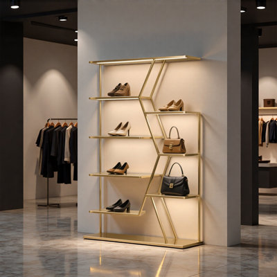 Modern Gold Z Shape Display Shelf