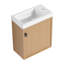 Meuble-lavabo mural 18,5 po avec lavabo en résine, porte simple à fermeture douce, panneau de fibres à densité moyenne, bois naturel-1237391390
