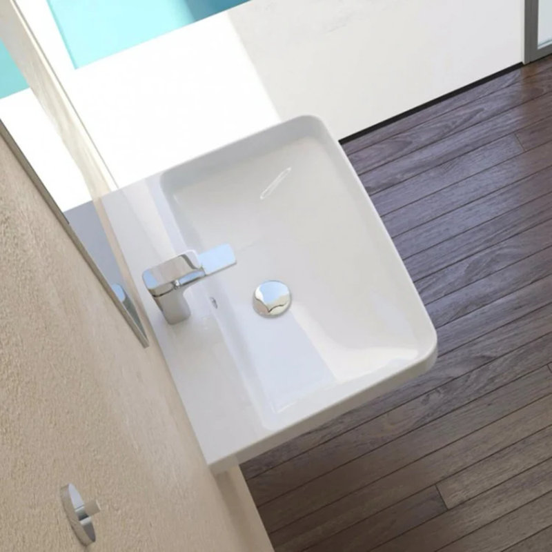 CeraStyle By Nameeks Noura 18.8'' Ceramic Rectangular Bathroom Sink with Overflow, Single Hole Faucet