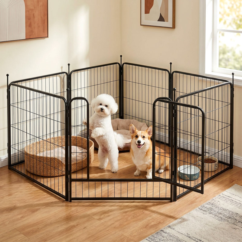 Parc pour chien d'intérieur, clôture pour chien 8 panneaux 32 po, parc pour chiots, enclos pour lapin, cage portative pour maison / véhicule récréatif / camping / jardin