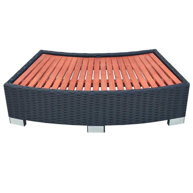 Poly Rattan Spa Step, Black