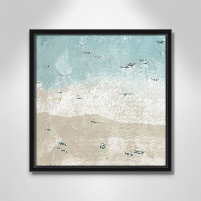 «Lay Out On The Beach II» par Milli Villa, Noir, H 13,5 po x l 13,5 po