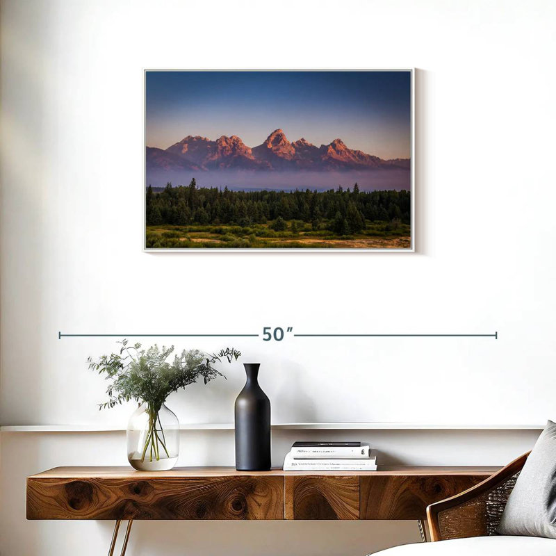 Brume Grand Teton, Cadre flottant blanc, 31 po x 21 po