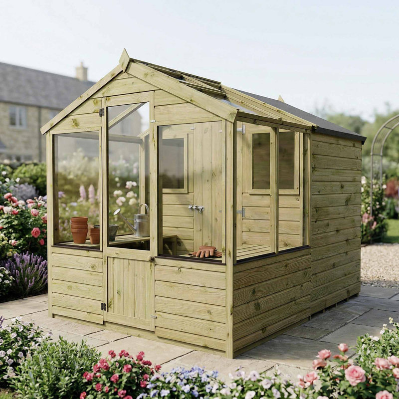 Mercia Traditional Apex Greenhouse/Shed Combi, No, 8 x 6ft
