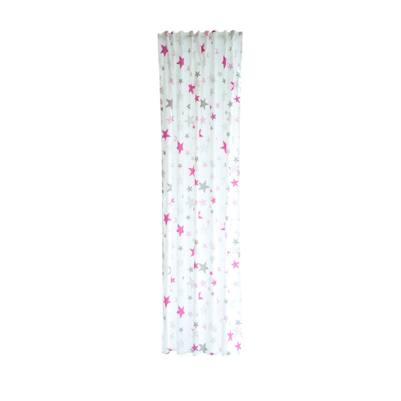 Eulina Semi Sheer Curtain, Width 140 x Drop 175cm, Pink/White