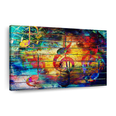 Collage de musique colorée, reproduction sur toile