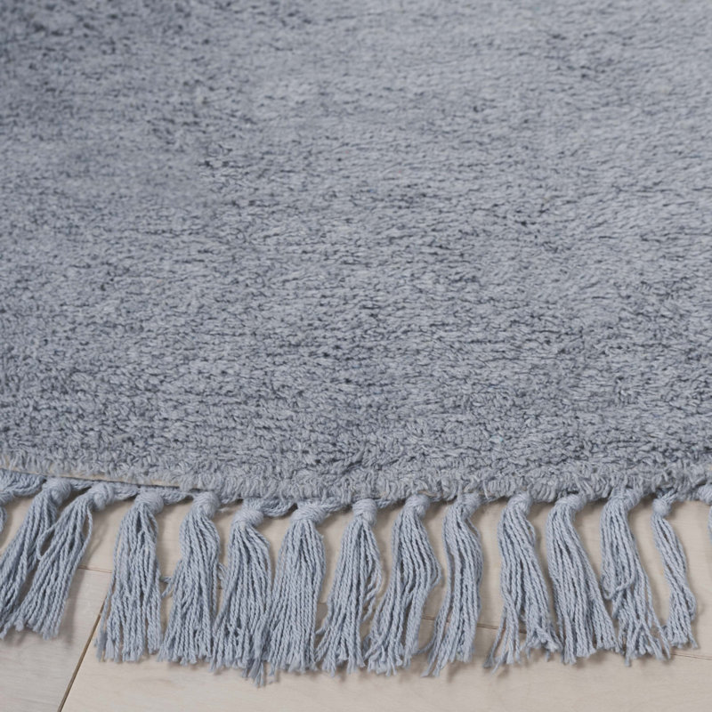 Seyansh Handtufted Recycled Cotton Machine Washable Solid Color Rug, Round 6'
