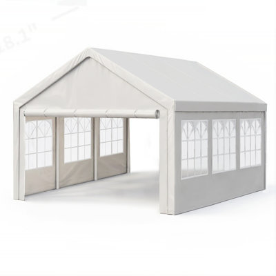 Pavillon de jardin 10 'X 20' avec abri d'auto et tente de réception avec parois latérales amovibles