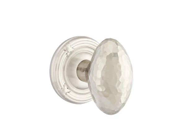 Emtek Passage Interior Mortise Set w/ Ribbon & Reed & Hammered Egg Knob (RH)