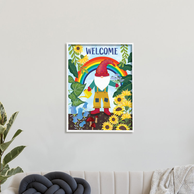 Rainbow Welcome - impression, H 30 po x l 24 po, Giclée encadrée blanc bord de mer