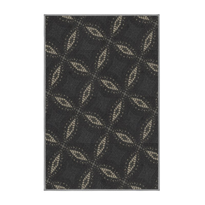 Tapis décoratif noir ikat