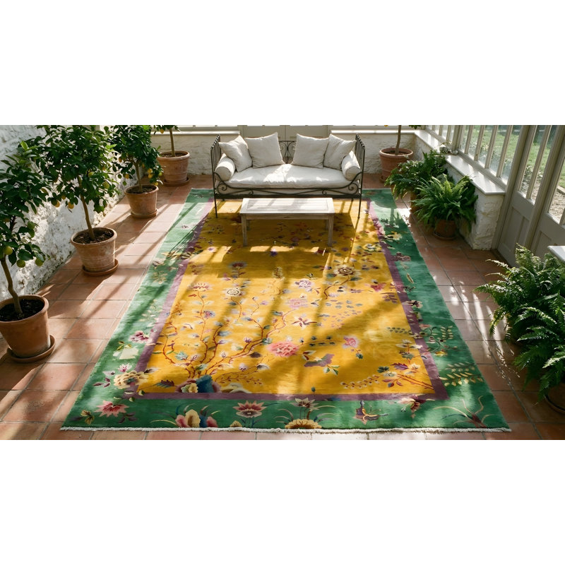 Antique Large Chinese - Art Deco Knotted Rug exquisite