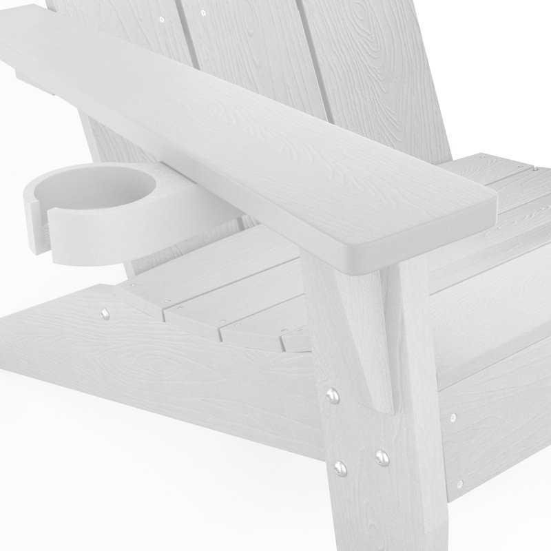 Chaise Adirondack en plastique / résine Harlean, Blanc