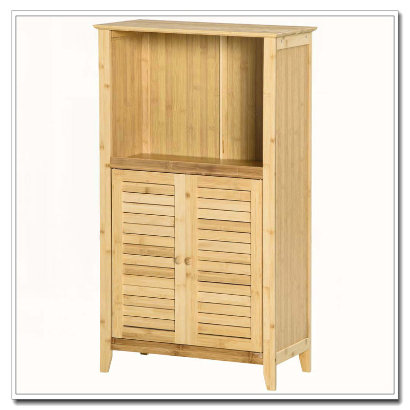 Bamboo Floor Bathroom Storage Cabinet