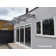 3.5m Width x 1.5m Depth Door Canopy Grey-Bracket Clear-Sheet
