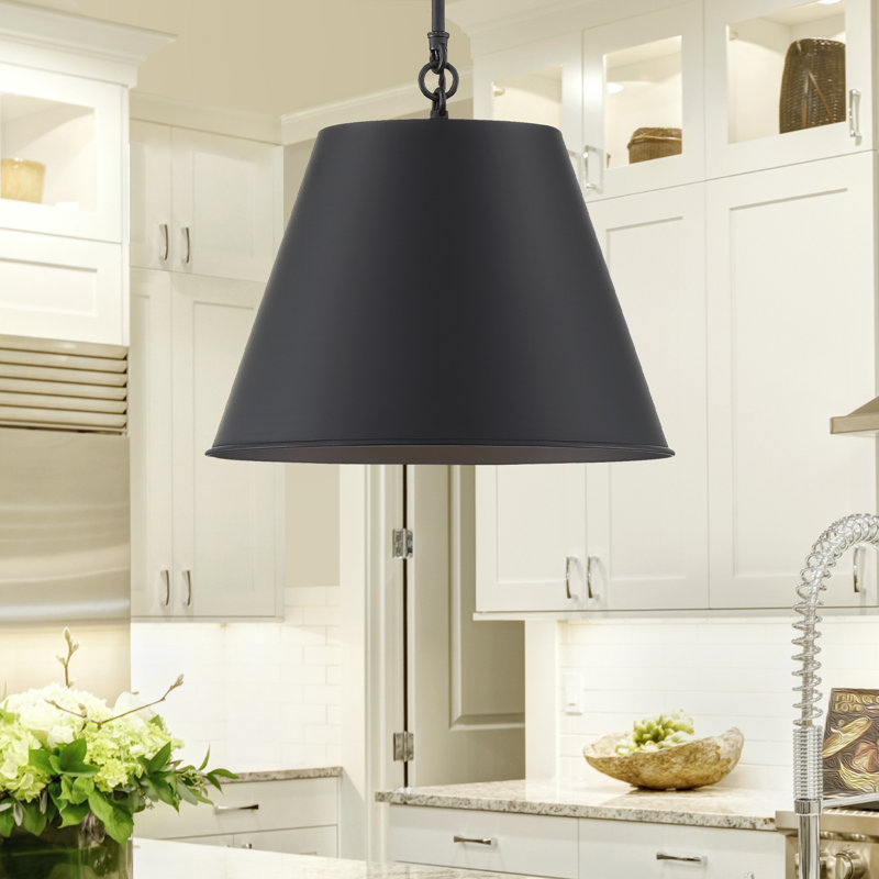 Luminaire suspendu à intensité réglable Presley, H 8,5 po x l 12 po P 12 po, Noir mat